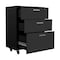 Tuhome Storage Cabinet, Superior Top, Drawer Base Cabinet, Three Drawers, Four Casters, Black DBN6774 - alternate 3